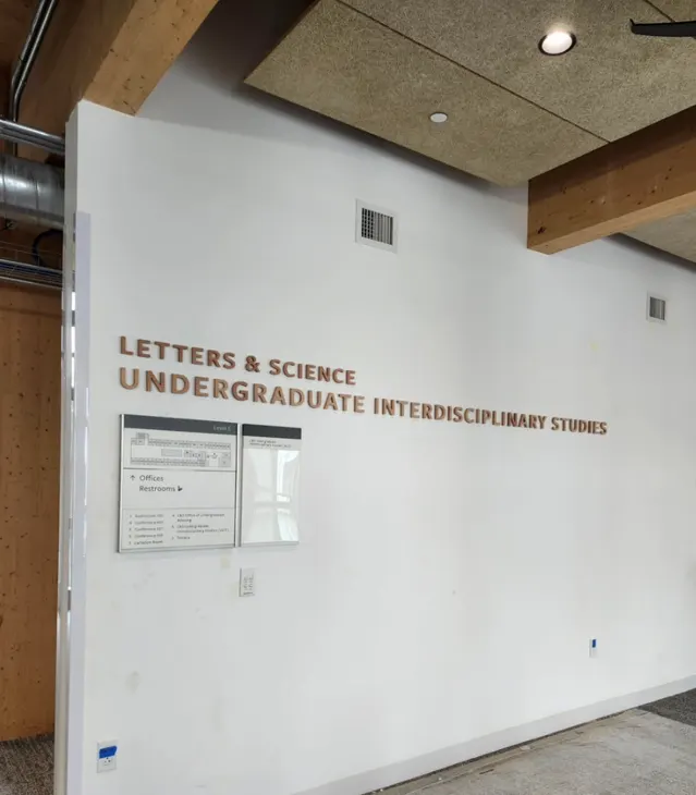 Interior dimensional letters for Letters and Science Undergraduate Interdisciplinary Studies